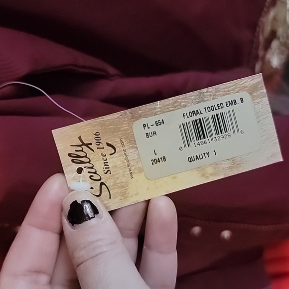 Maroon and tan womens Scully shirt - Picture 4 of 5